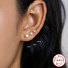 Wholesale S925 Sterling Silver Geometric Pearl Stud Earrings For Women Platinum Plated
