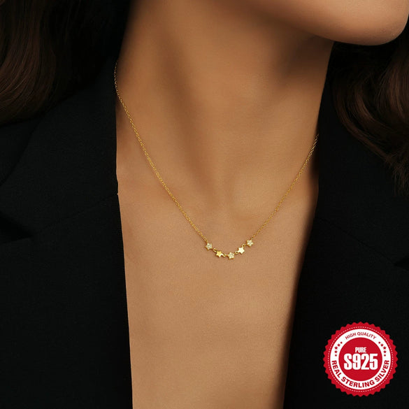 Wholesale S925 Sterling Silver Geometric Pendant Clavicle Ochain Necklace For Women With Electroplating Design