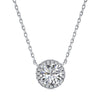 Wholesale S925 Sterling Silver Geometric Pendant Necklace With Inlaid Simulation Diamond And O Chain Light Luxury Style
