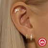 Wholesale S925 Sterling Silver Geometric Petal And Fivepointed Star Earrings For Women With Electroplating
