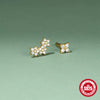 Wholesale S925 Sterling Silver Geometric Petals Snowflake Overlapped Doublesided Cartilage Thread Puncture Earrings With Environmental Protection Electroplating