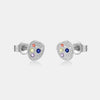 Wholesale S925 Sterling Silver Geometric Plant Flowers Inlay Earrings With Electroplating Treatment