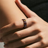 Wholesale S925 Sterling Silver Geometric Rainbow Square Ring For Women Electroplated Luxury Style