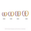 Wholesale S925 Sterling Silver Geometric Red Zircon Round Earring With Electroplating