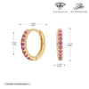 Wholesale S925 Sterling Silver Geometric Red Zircon Round Earring With Electroplating