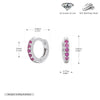 Wholesale S925 Sterling Silver Geometric Red Zircon Round Earring With Electroplating
