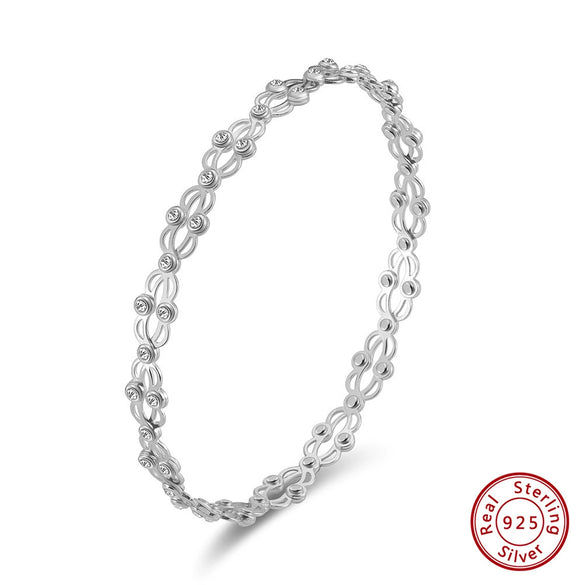 Wholesale S925 Sterling Silver Geometric Retractable Ring Bracelet Electroplated Niche Fashion Simple Women's Jewelry