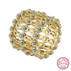 Wholesale S925 Sterling Silver Geometric Retractable Ring Bracelet Electroplated Niche Fashion Simple Women's Jewelry