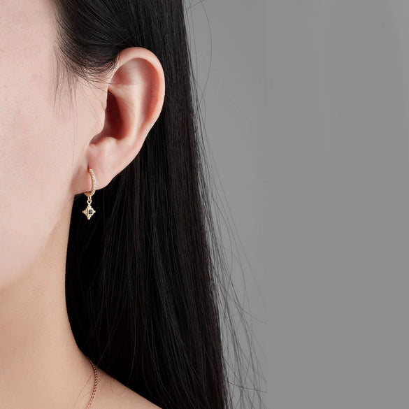 Wholesale S925 Sterling Silver Geometric Retro Light Luxury Electroplated Earrings