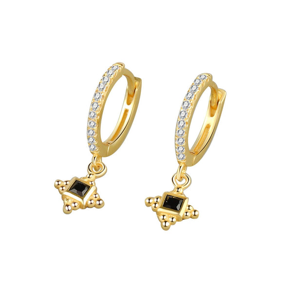 Wholesale S925 Sterling Silver Geometric Retro Light Luxury Electroplated Earrings