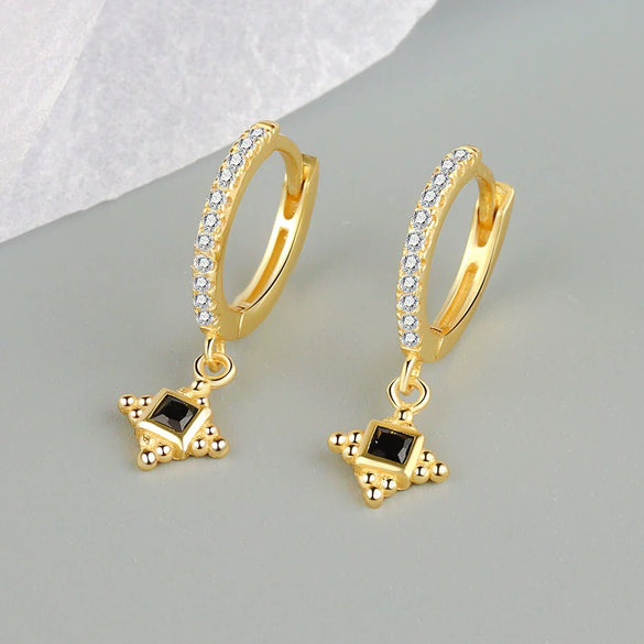 Wholesale S925 Sterling Silver Geometric Retro Light Luxury Electroplated Earrings