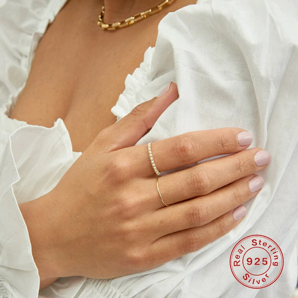 Wholesale S925 Sterling Silver Geometric Retro Simple Electroplated Women's Ring