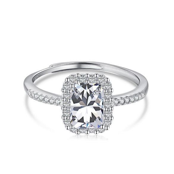 Wholesale S925 Sterling Silver Geometric Rhombus Ring Electroplated Light Luxury Style For Women