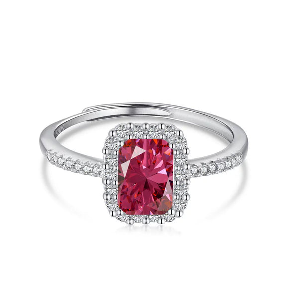 Wholesale S925 Sterling Silver Geometric Rhombus Ring Electroplated Light Luxury Style For Women