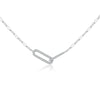 Wholesale S925 Sterling Silver Geometric Ring Chain Necklace With Electroplating For Unisex
