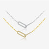 Wholesale S925 Sterling Silver Geometric Ring Chain Necklace With Electroplating For Unisex
