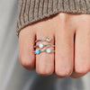 Wholesale S925 Sterling Silver Geometric Rotary Decompression Opal Bead Women's Ring With Electroplating