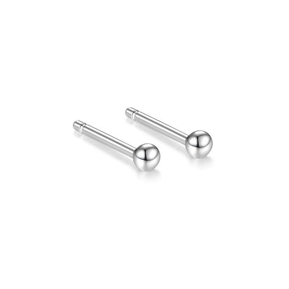 Wholesale S925 Sterling Silver Geometric Round Bead Earrings Minimalist Fashion Unisex Seiko Style