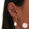 Wholesale S925 Sterling Silver Geometric Round Bead Thread Double Point Earring Ear Clips With Electroplating For Women