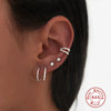 Wholesale S925 Sterling Silver Geometric Round Bead Thread Double Point Earring Ear Clips With Electroplating For Women