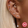 Wholesale S925 Sterling Silver Geometric Round Bead Threaded Piercing Tassel Earrings With Environmentally Friendly Electroplating