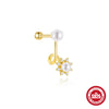 Wholesale S925 Sterling Silver Geometric Round Bead Threaded Piercing Tassel Earrings With Environmentally Friendly Electroplating