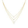 Wholesale S925 Sterling Silver Geometric Round Diamondencrusted Threelayer Stacked Collarbone Chain Electroplated Necklace For Women