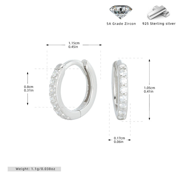 Wholesale S925 Sterling Silver Geometric Round Ear Buckle Set Electroplated Earrings For Women And Unisex