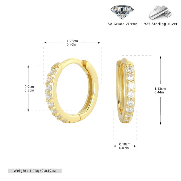 Wholesale S925 Sterling Silver Geometric Round Ear Buckle Set Electroplated Earrings For Women And Unisex