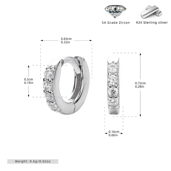 Wholesale S925 Sterling Silver Geometric Round Ear Buckle Set Electroplated Earrings For Women And Unisex