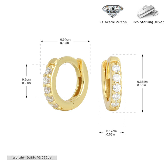 Wholesale S925 Sterling Silver Geometric Round Ear Buckle Set Electroplated Earrings For Women And Unisex