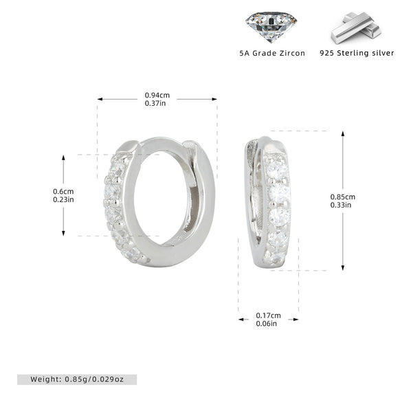 Wholesale S925 Sterling Silver Geometric Round Ear Buckle Set Electroplated Earrings For Women And Unisex