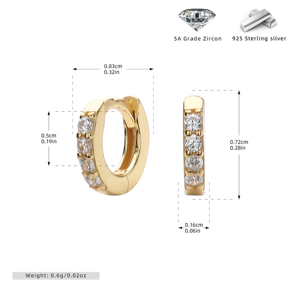 Wholesale S925 Sterling Silver Geometric Round Ear Buckle Set Electroplated Earrings For Women And Unisex