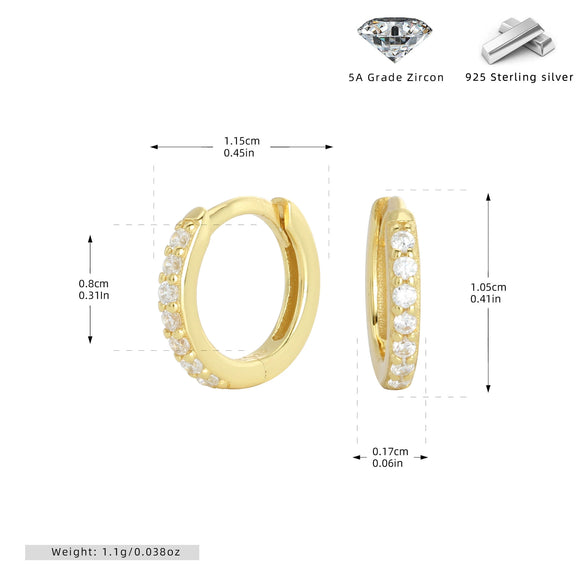 Wholesale S925 Sterling Silver Geometric Round Ear Buckle Set Electroplated Earrings For Women And Unisex