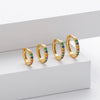 Wholesale S925 Sterling Silver Geometric Round Ear Buckle Set With Colorful Zircon Earrings Electroplated For Women And Unisex