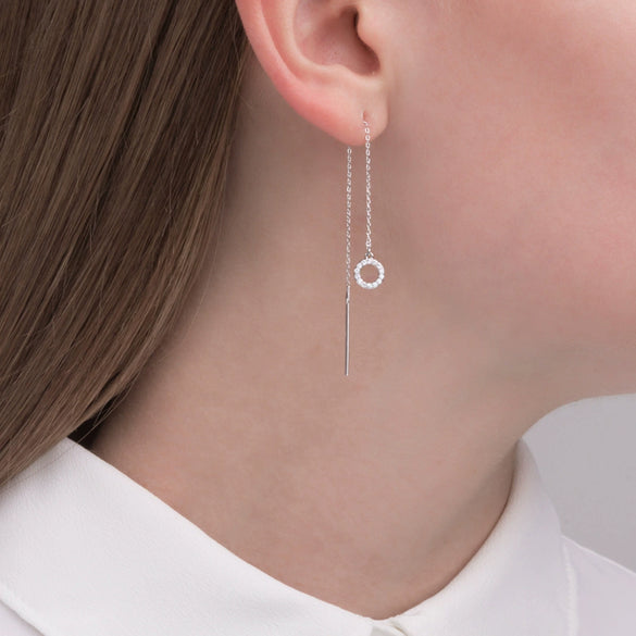 Wholesale S925 Sterling Silver Geometric Round Earrings For Women