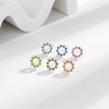 Wholesale S925 Sterling Silver Geometric Round Hollow Electroplated Earrings