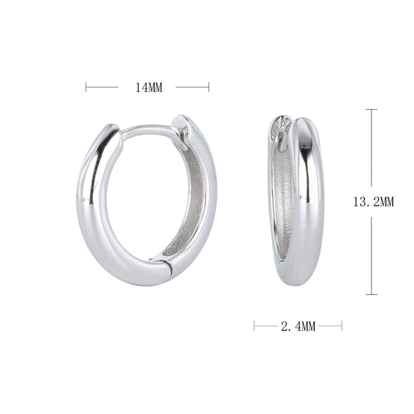 Wholesale S925 Sterling Silver Geometric Round Hoop Earrings Electroplated Unisex Vintage