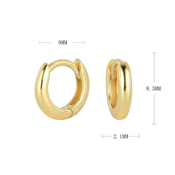 Wholesale S925 Sterling Silver Geometric Round Hoop Earrings Electroplated Unisex Vintage