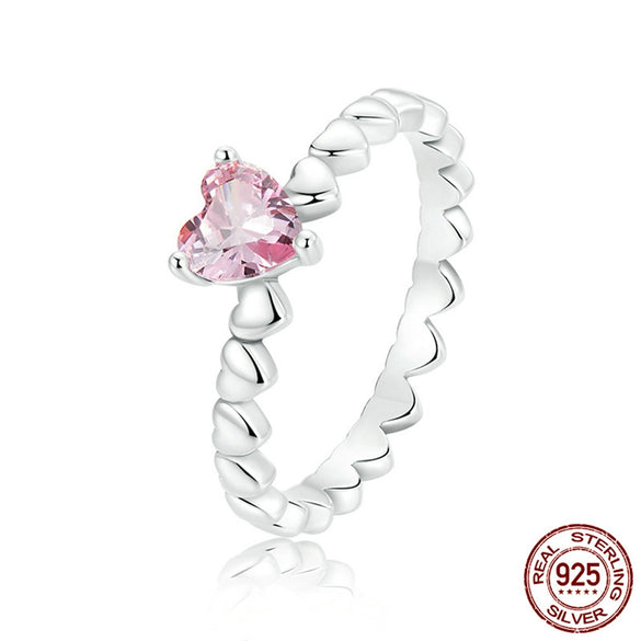 Wholesale S925 Sterling Silver Geometric Round Ring With Love Stars Design Retro Style Electroplated