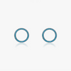 Wholesale S925 Sterling Silver Geometric Round Turquoise Microinlay Earrings