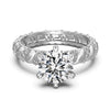 Wholesale S925 Sterling Silver Geometric Round Zircon Electroplated Ring For Women