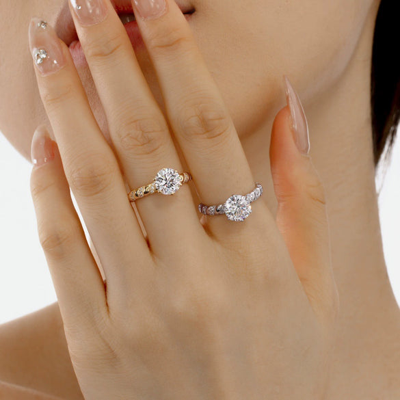 Wholesale S925 Sterling Silver Geometric Round Zircon Electroplated Ring For Women