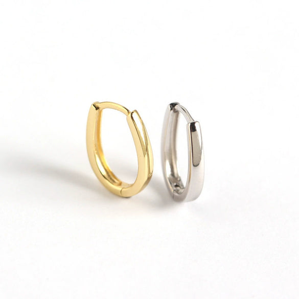 Wholesale S925 Sterling Silver Geometric Shape Earring With Ear Buckle Design And Electroplating