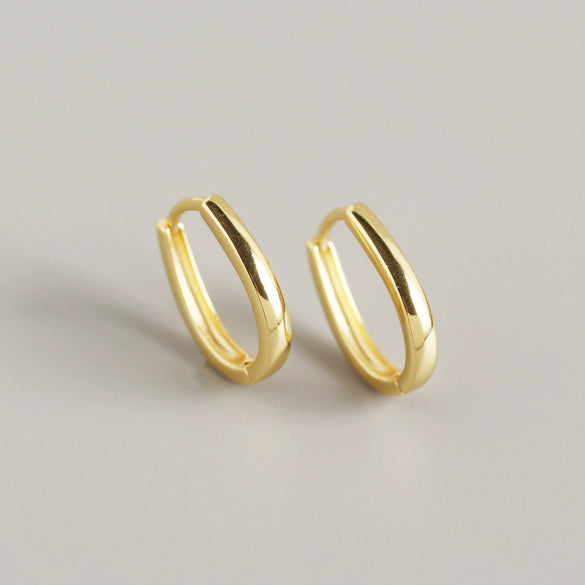 Wholesale S925 Sterling Silver Geometric Shape Earring With Ear Buckle Design And Electroplating