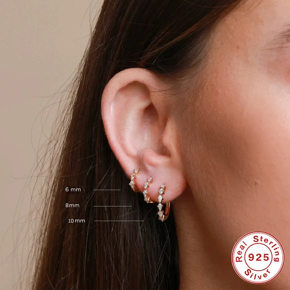 Wholesale S925 Sterling Silver Geometric Simple All Match Daily Commuter Horse Eye Diamond Electroplated Women's Earrings