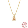 Wholesale S925 Sterling Silver Geometric Simple Daily Matching Birthday Stone Diamond Pendant Necklace With Electroplating For Women