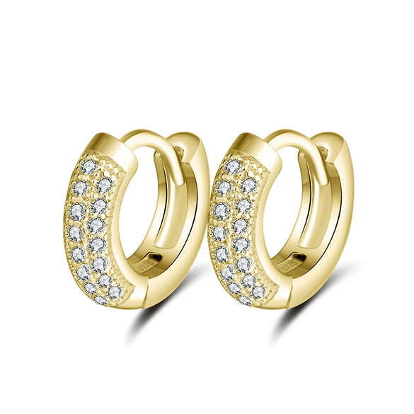 Wholesale S925 Sterling Silver Geometric Simple Round Hollow Diamond Earrings For Women With Electroplating