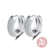 Wholesale S925 Sterling Silver Geometric Simple Round Hollow Diamond Earrings For Women With Electroplating