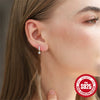 Wholesale S925 Sterling Silver Geometric Simple Single Diamond Electroplated Women's Earrings